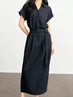 Utility Lyocell Shirt Midi Dress