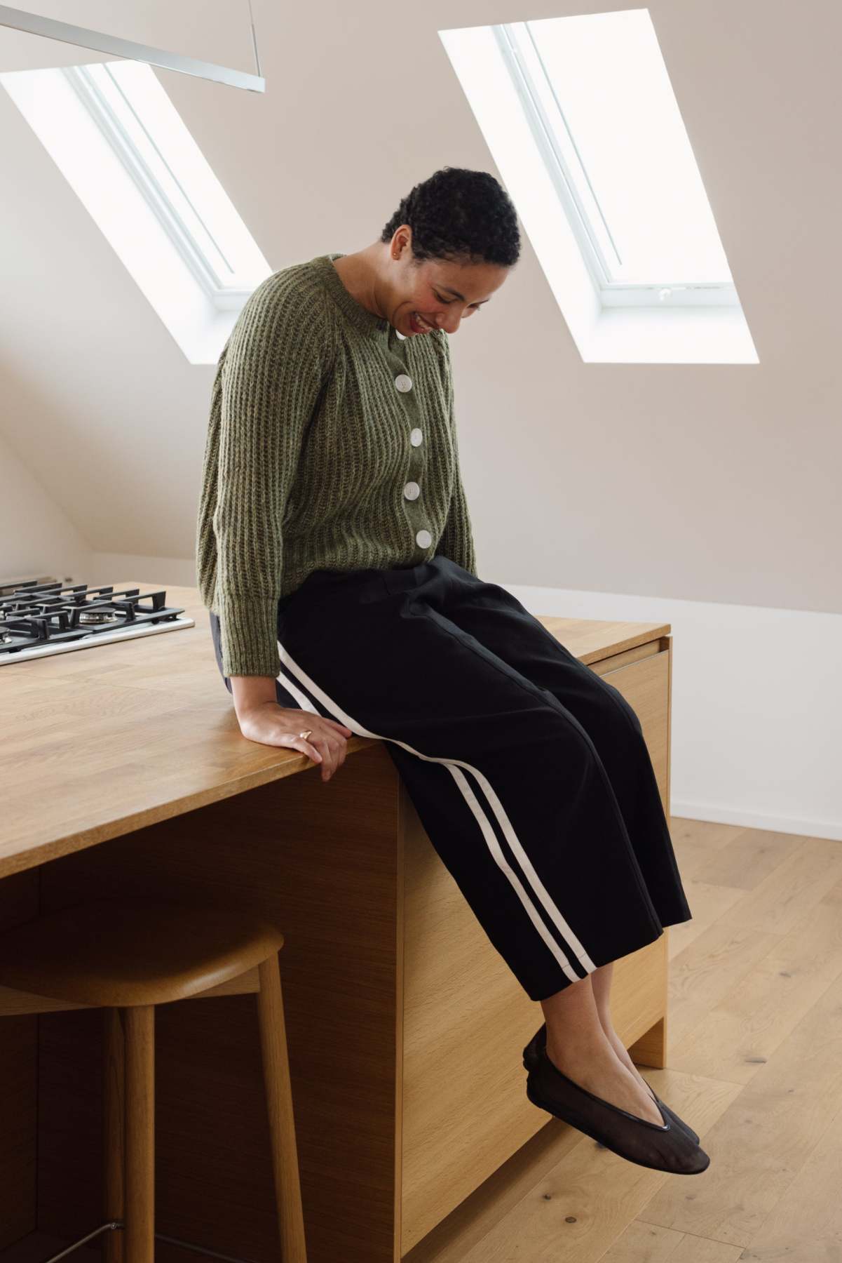 Cotton Blend Track Pants with Side Stripes - Comfortable Wide Leg Joggers for Casual Wear
