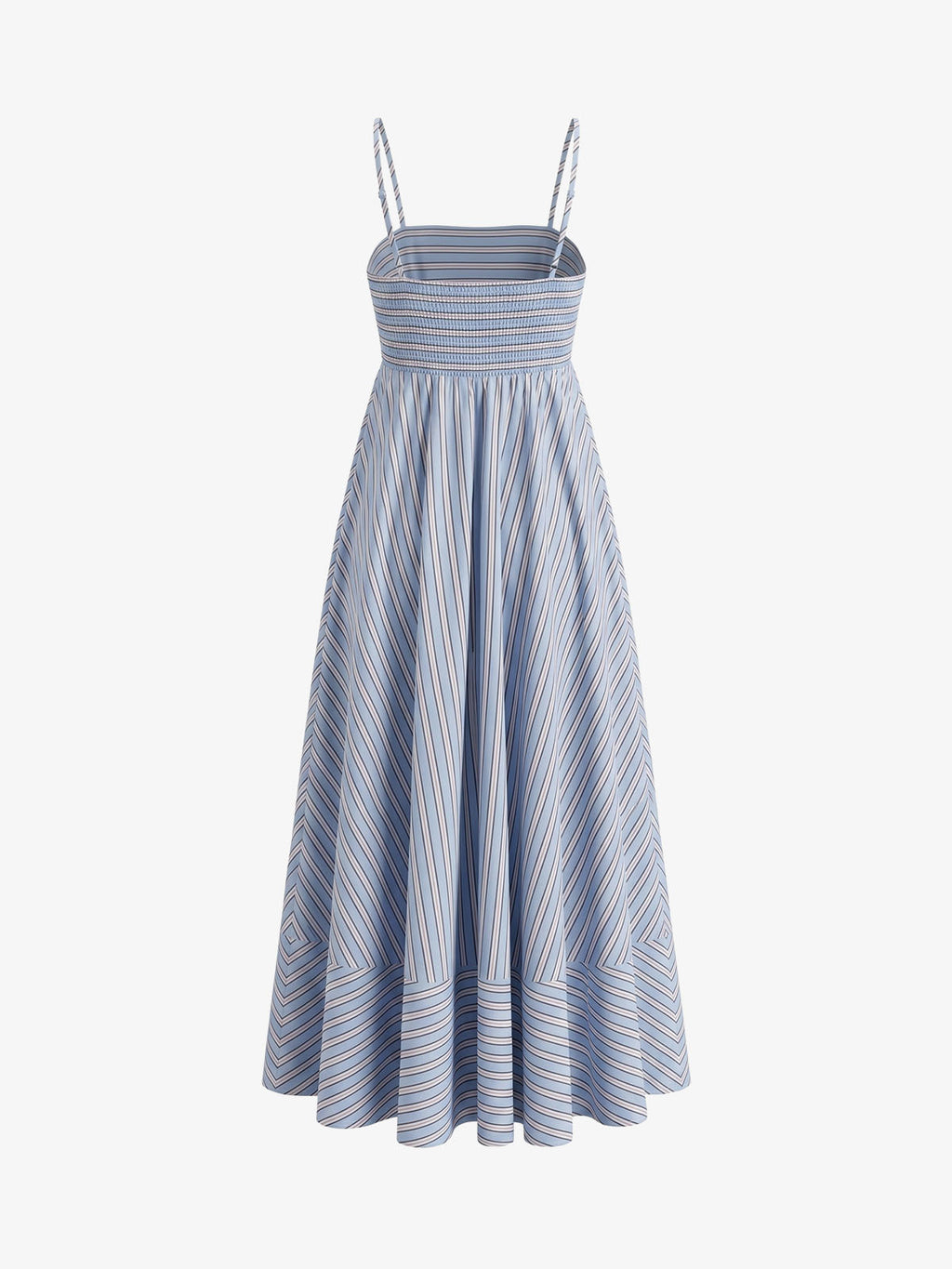 Striped Print Strapless Camisole Maxi Dress