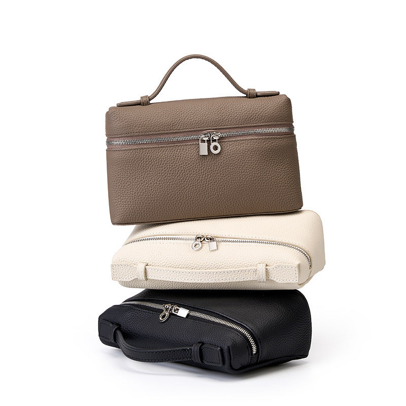 Structured Cowhide Leather Box Bag
