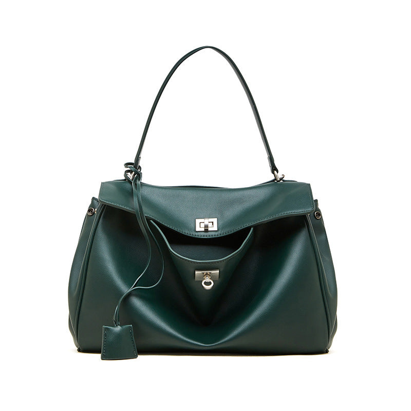 Buckle Smooth Calfskin Leather Tote Bag