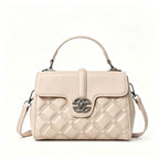 Structured Leather Top Handle Bag