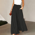 Pantalon large taille haute