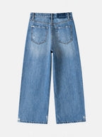 Cropped Straight-Leg Cotton Jeans