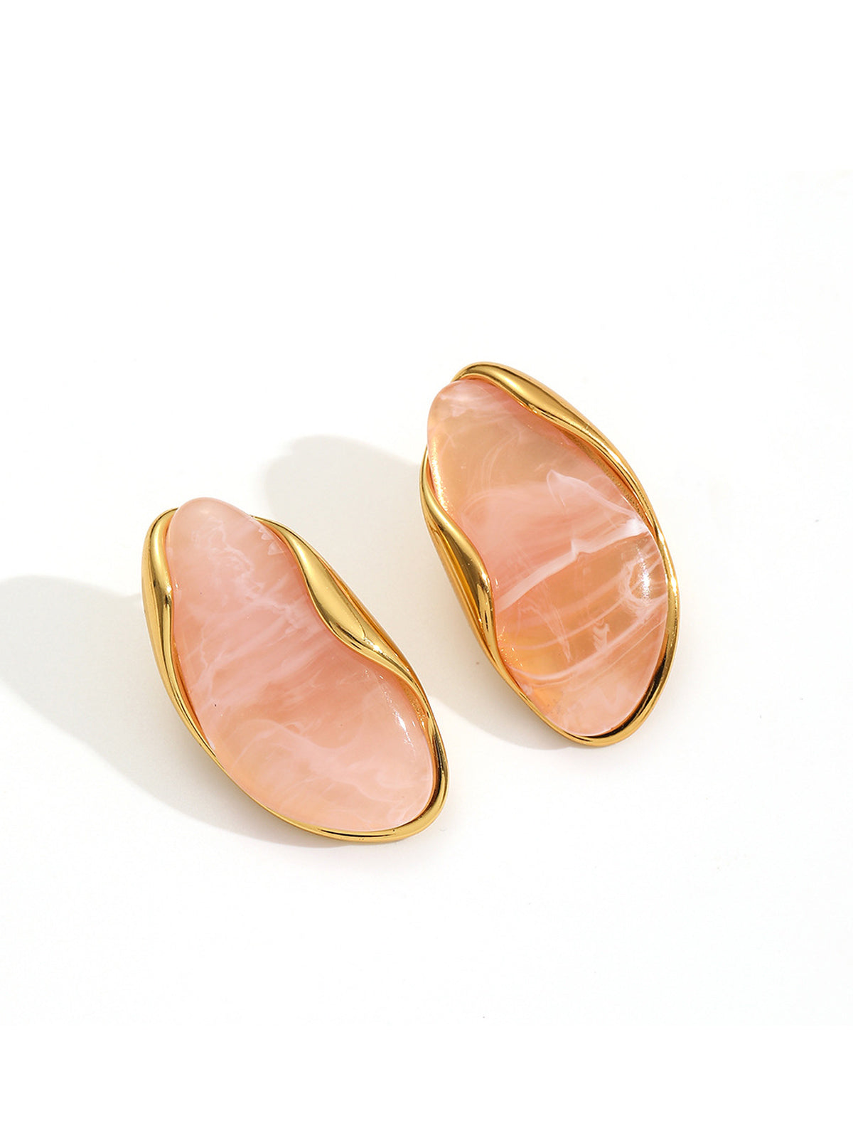 Irregular Geometric Oval Resin Earrings