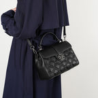 Structured Leather Top Handle Bag