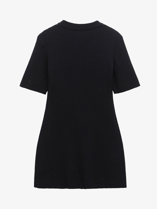 Cardigan Style Knit Mini Dress