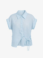 Tie-Waist Shirt And Full Midi Skirt Set