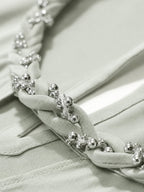 Braided Trim Wide-Leg Trouser Set