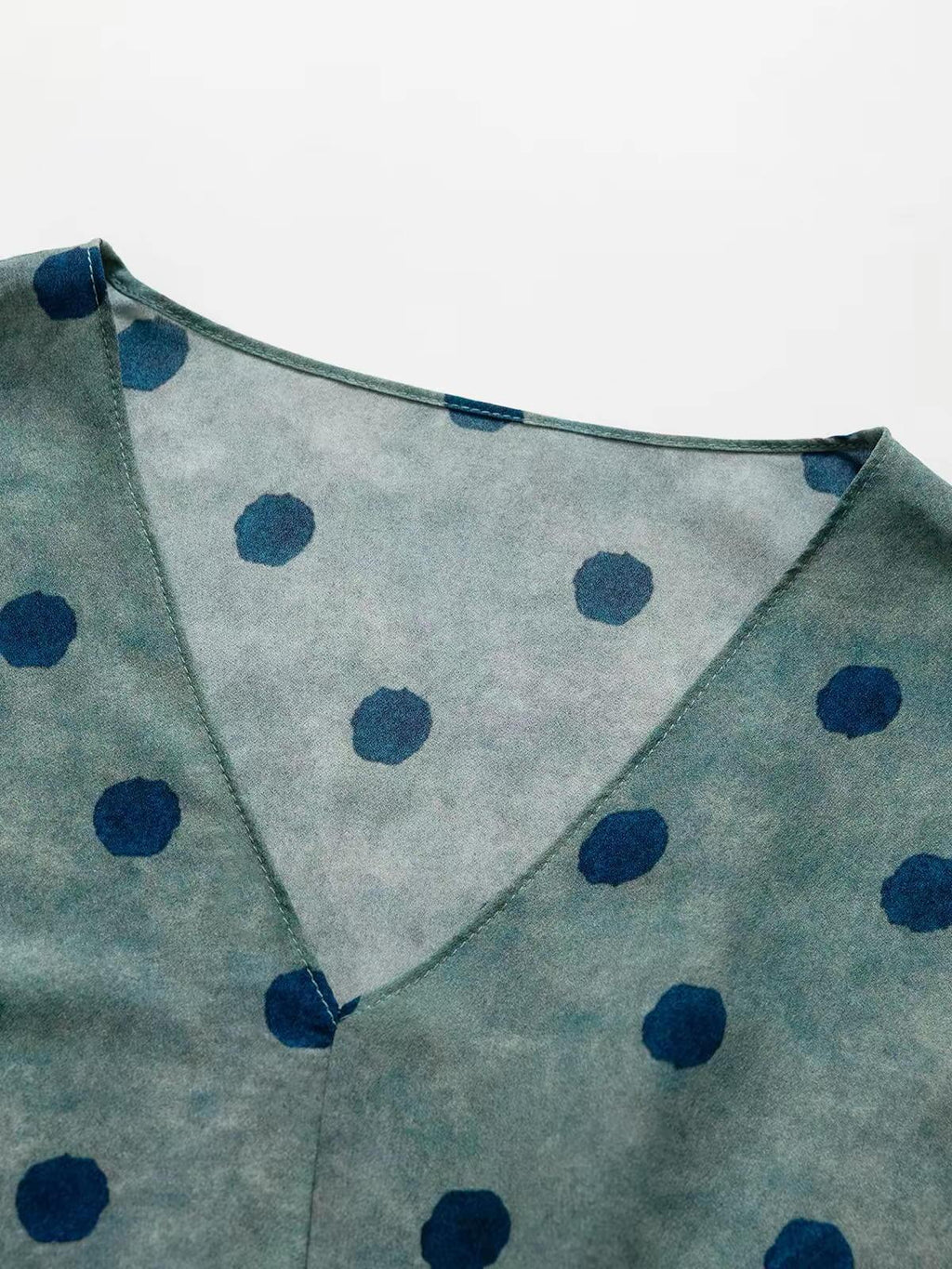 Polka-Dot Tie-Waist Wrap Maxi Dress