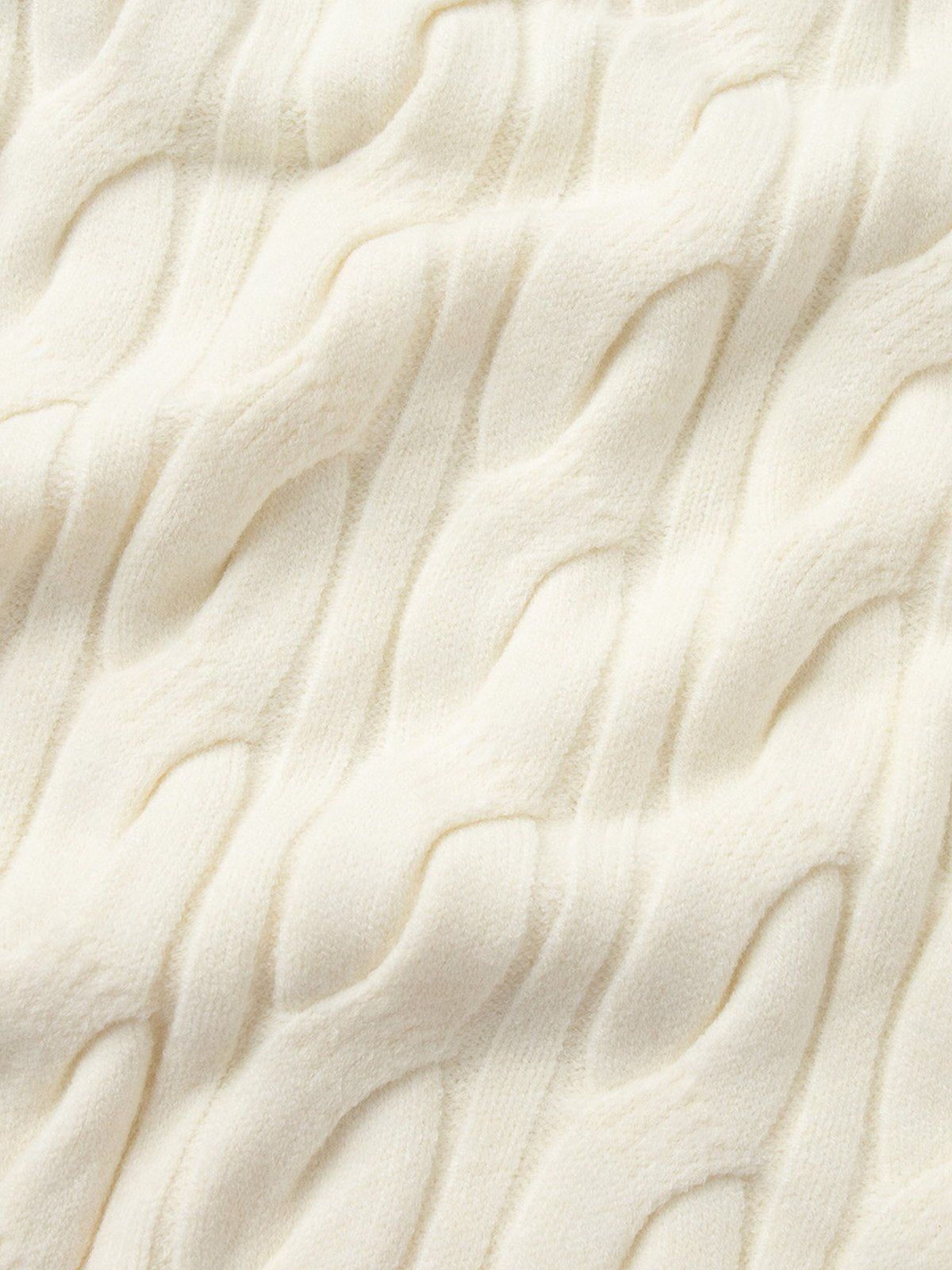 Mock-Neck Cable-Knit Sweater