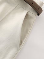 Belted Straight-Leg Trousers