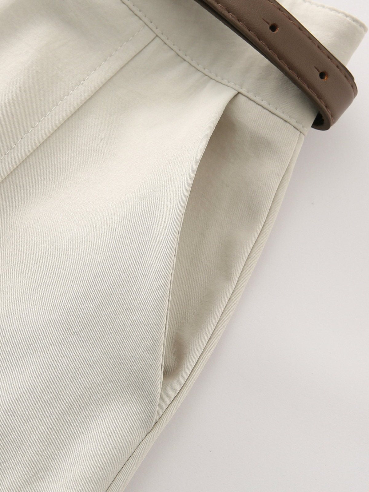 Belted Straight-Leg Trousers