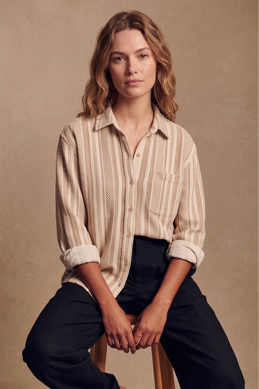 The Adèle Blouse In Sage Green Silk-Blend