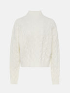 Mock-Neck Cable-Knit Sweater