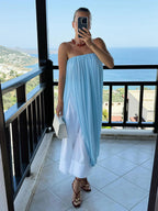 Pleated Side Slit Maxi Dress