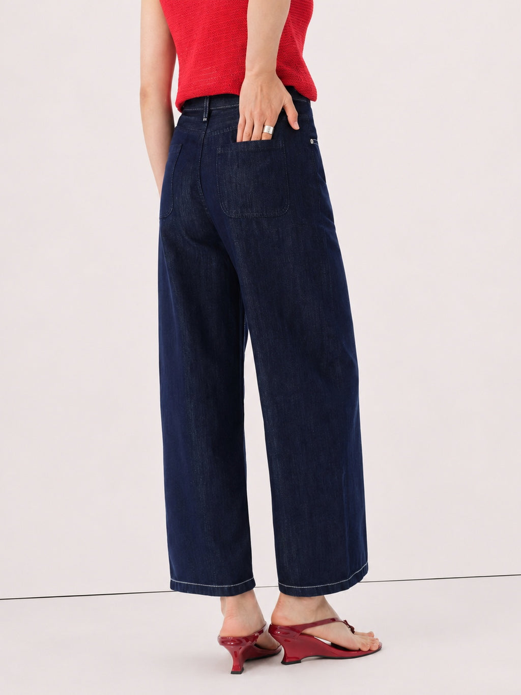 Cropped Straight-Leg Lyocell Jeans