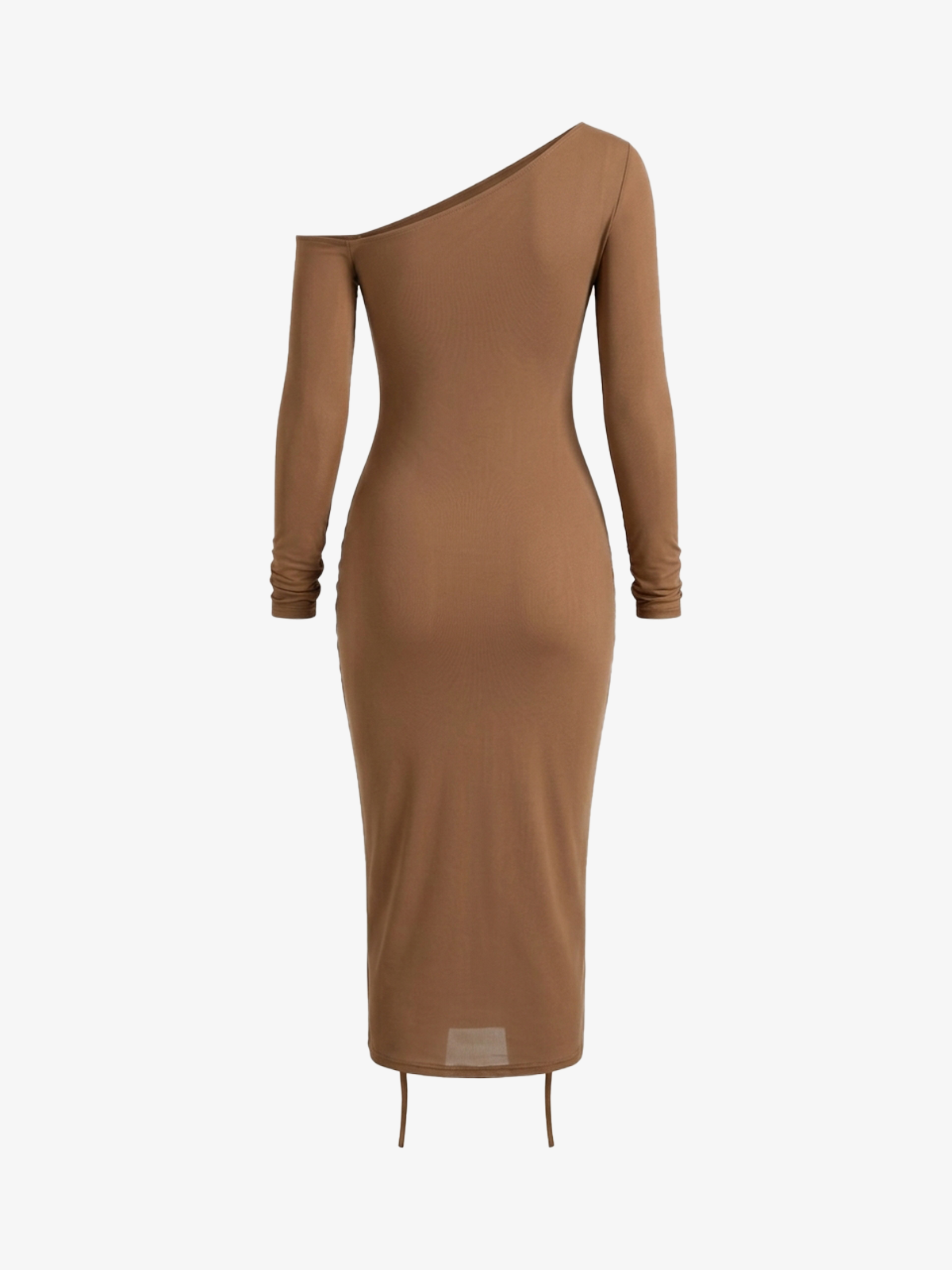 One-Shoulder Mesh Ruched Bodycon Dress