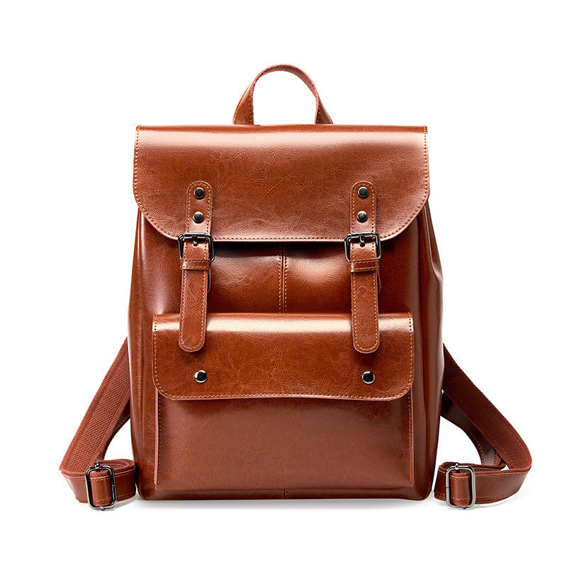 Cowhide Leather Laptop Backpack