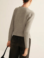 Gold Button Ribbed Cardigan