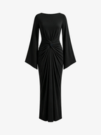 Ruched Long Sleeve Bodycon Maxi Dress