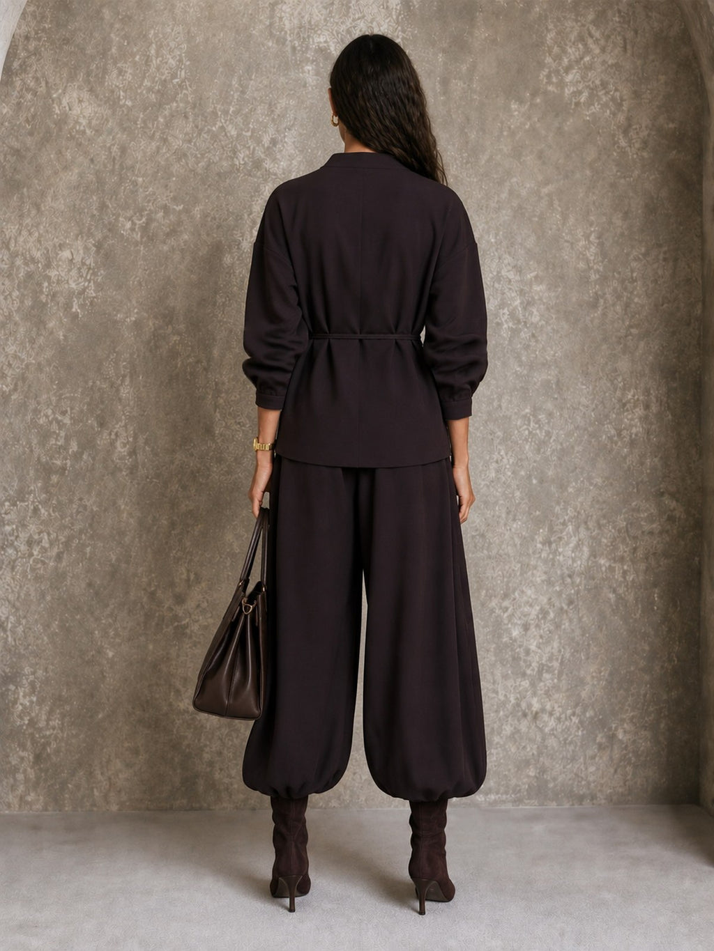 Wrap Top Wide-Leg Pants Set