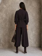 Wrap Top Wide-Leg Pants Set