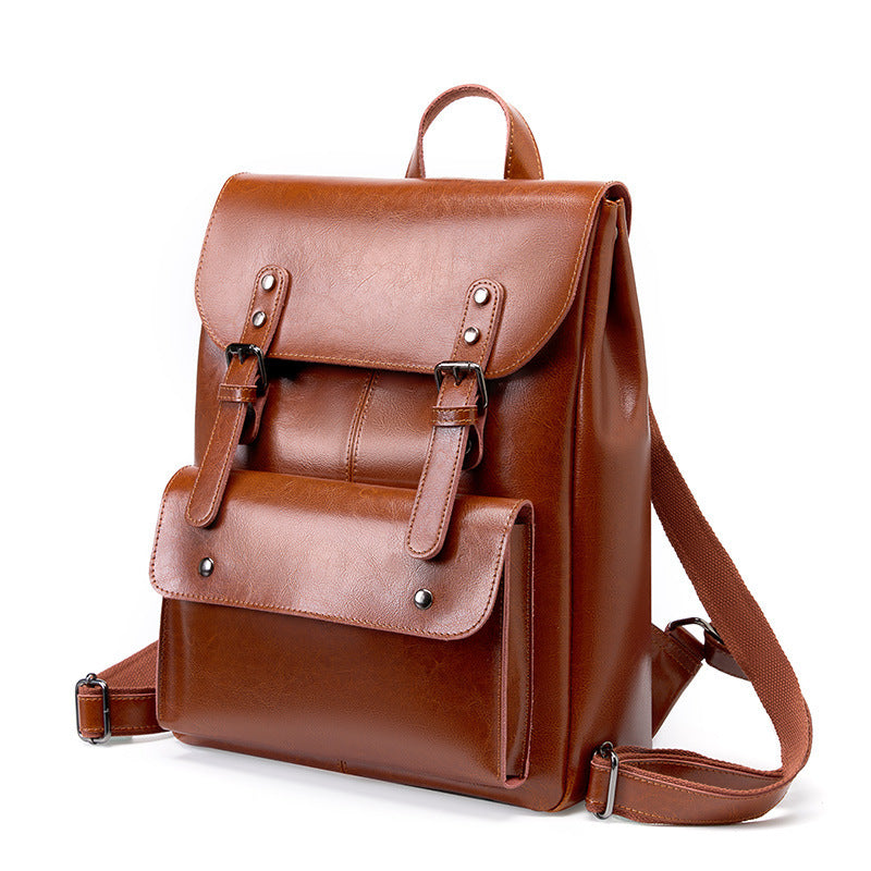Cowhide Leather Laptop Backpack