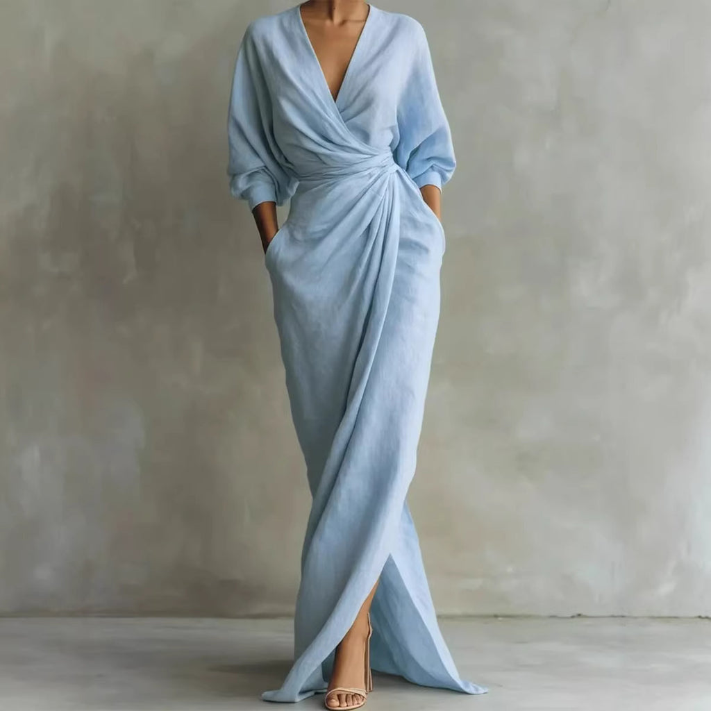 Wrap V-Neck Maxi Dress