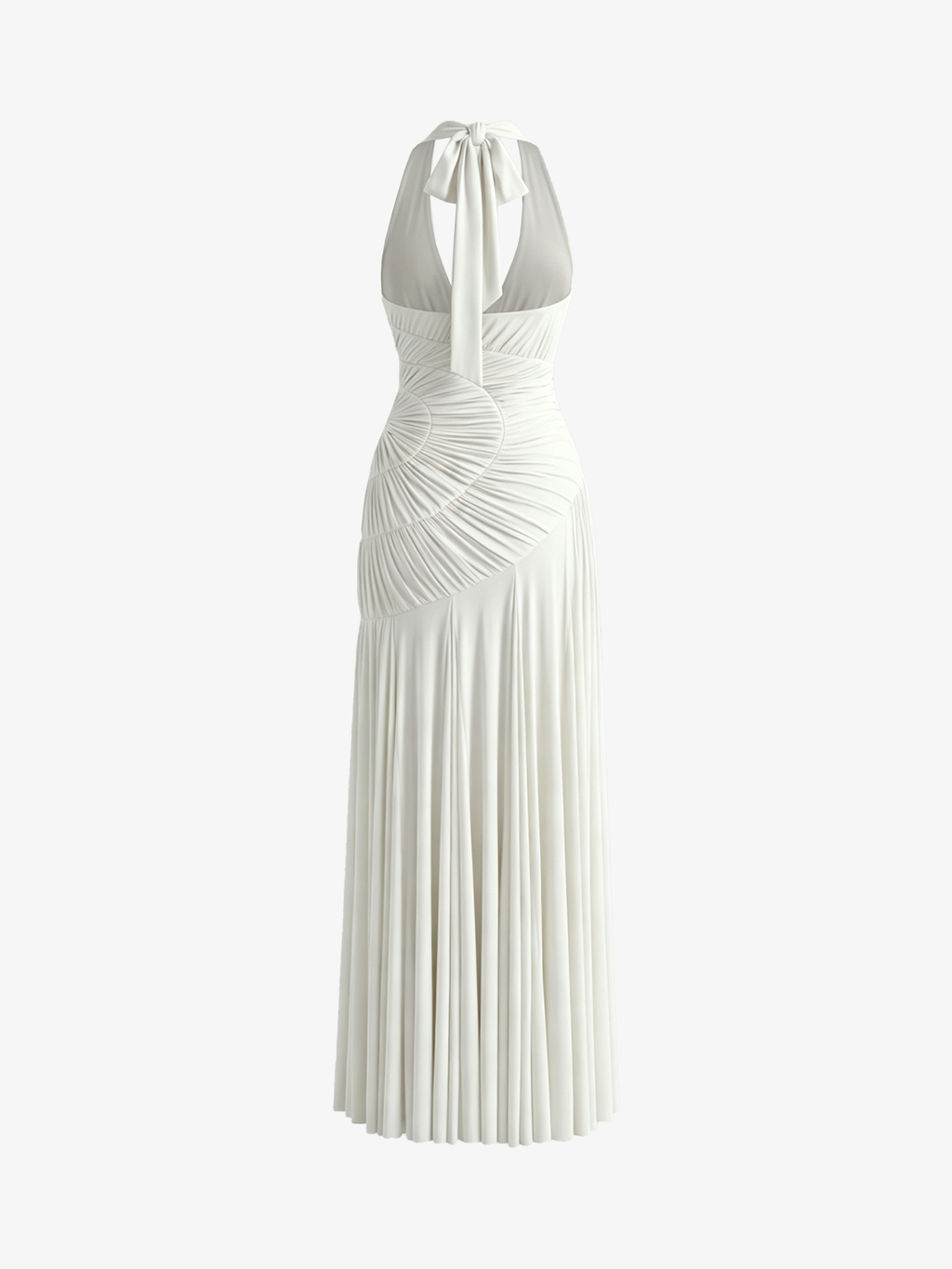 Deep V-Neck Backless Halter Neck Sleeveless Dress