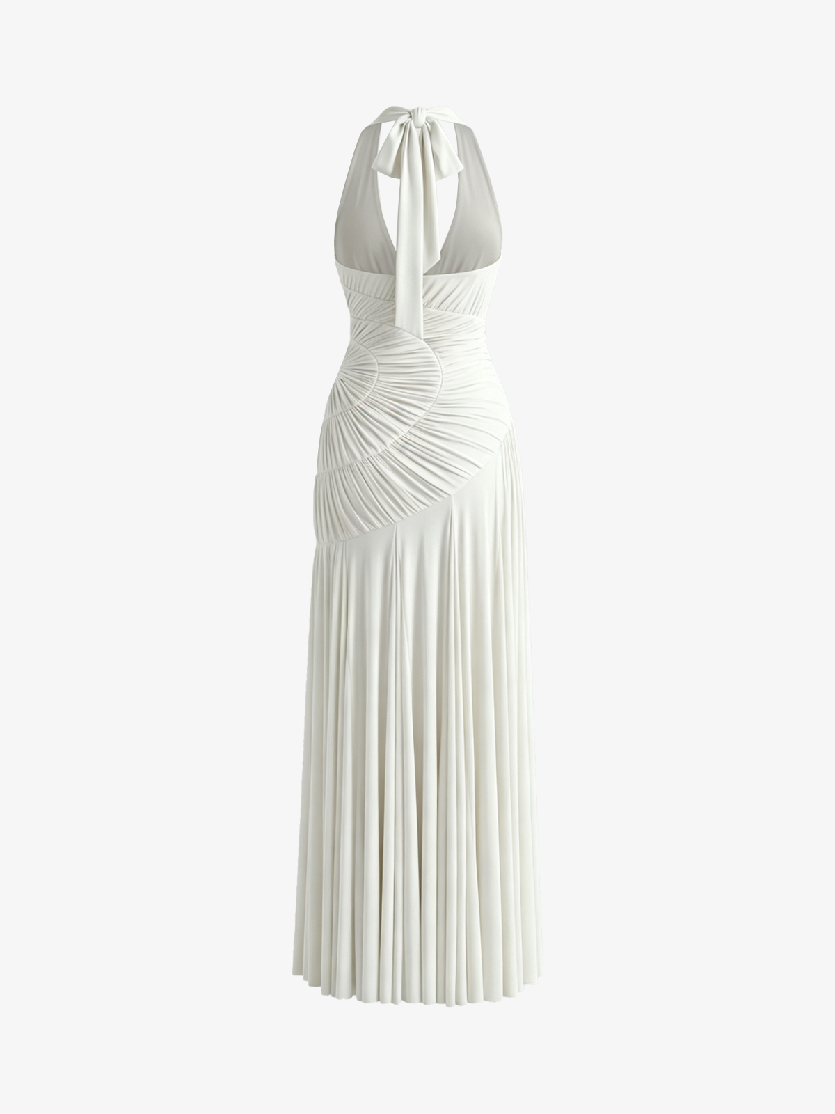 Deep V-Neck Backless Halter Neck Sleeveless Dress