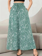 Pantalon large taille haute