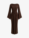 Ruched Long Sleeve Bodycon Maxi Dress