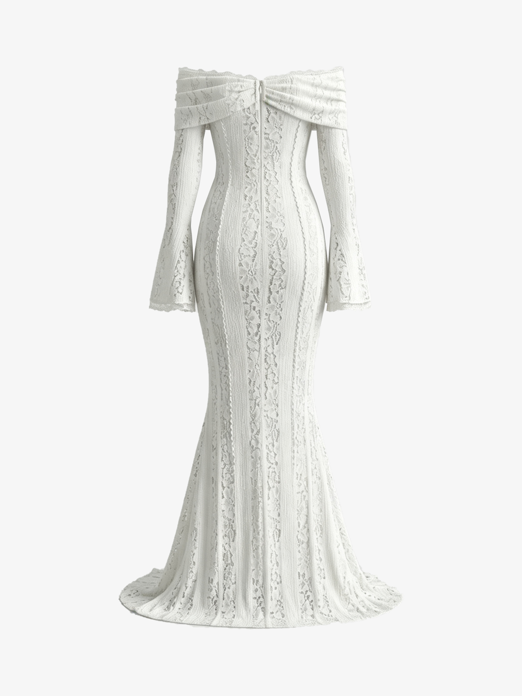 Chic Off-The-Shoulder Bell Sleeve Mermaid Gown