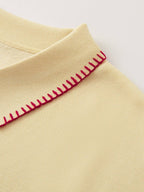 Contrast Stitch Knit Polo Top