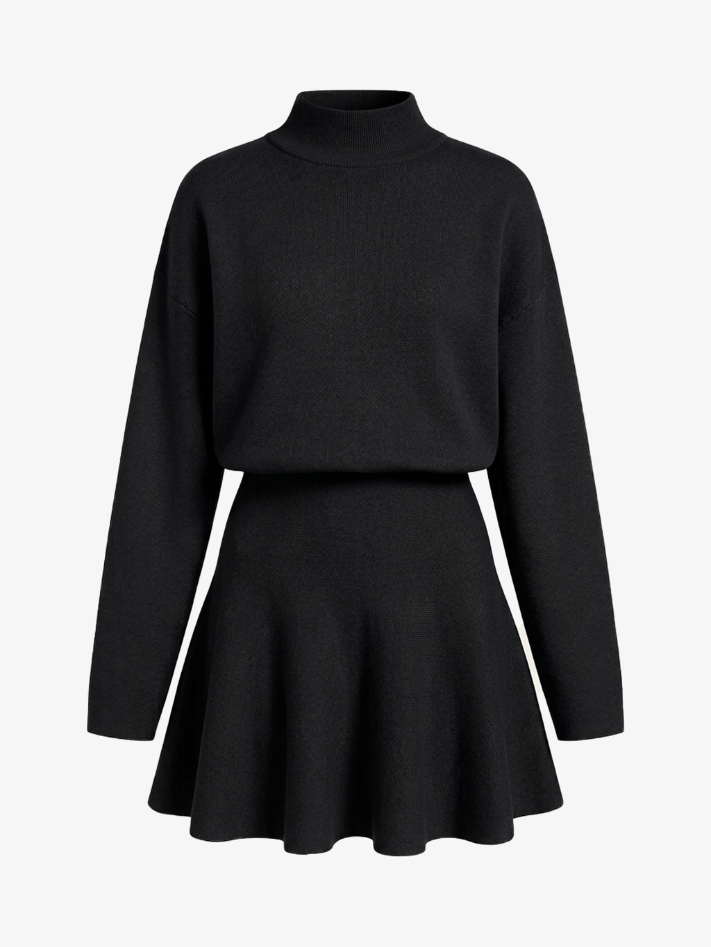 Faux Fur Collar Knit Mini Dress