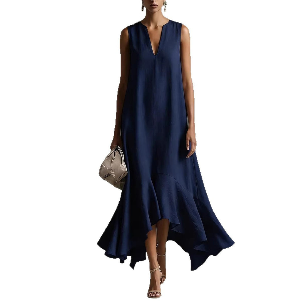 Sleeveless Asymmetrical Maxi Dress