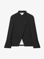 Stand-collar Asymmetric Long-sleeve Jacket