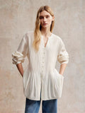 Pintuck Front Lyocell Blouse