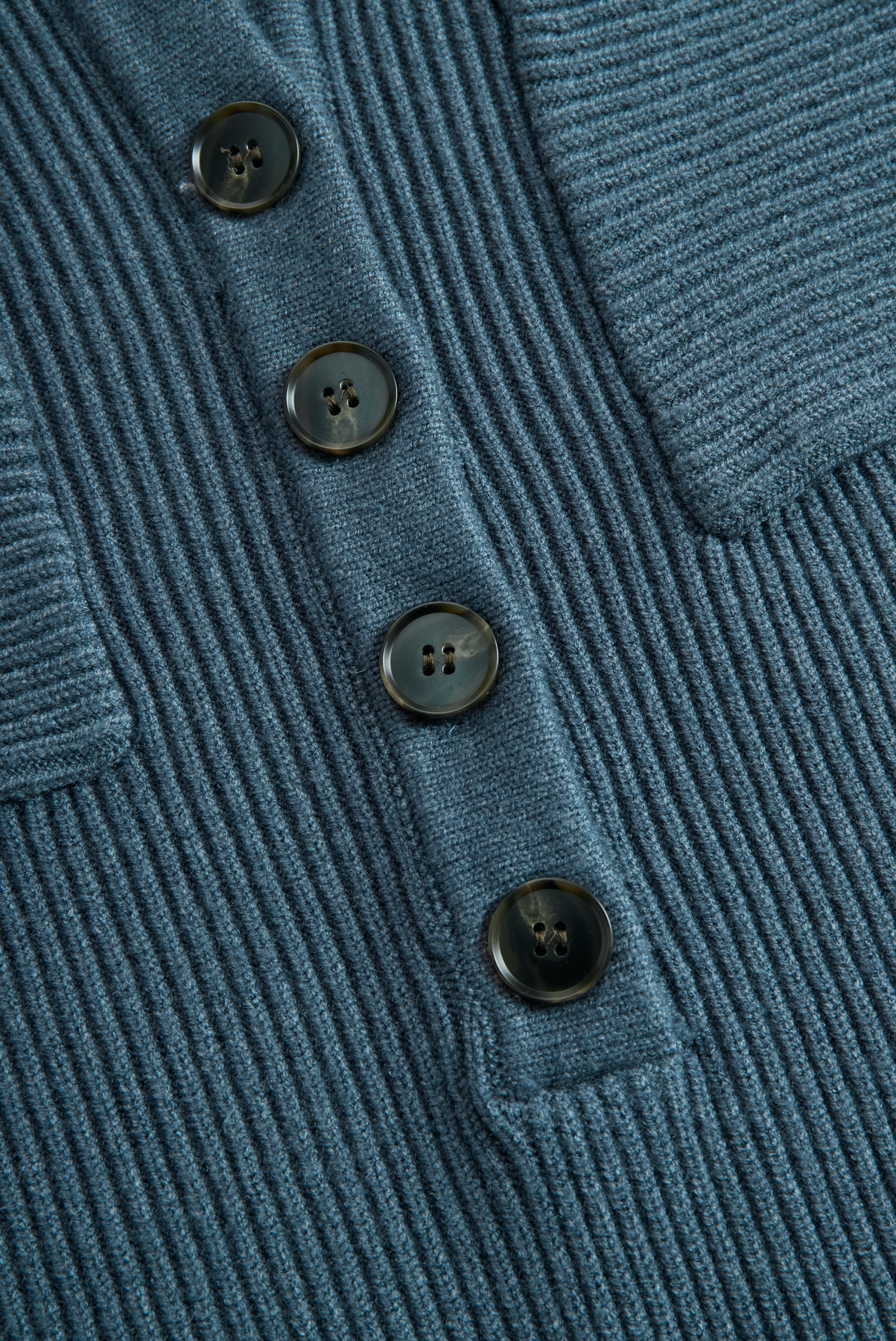 Ribbed Knit Hooded Long Sleeve Midi Dress with Button Front and Pockets