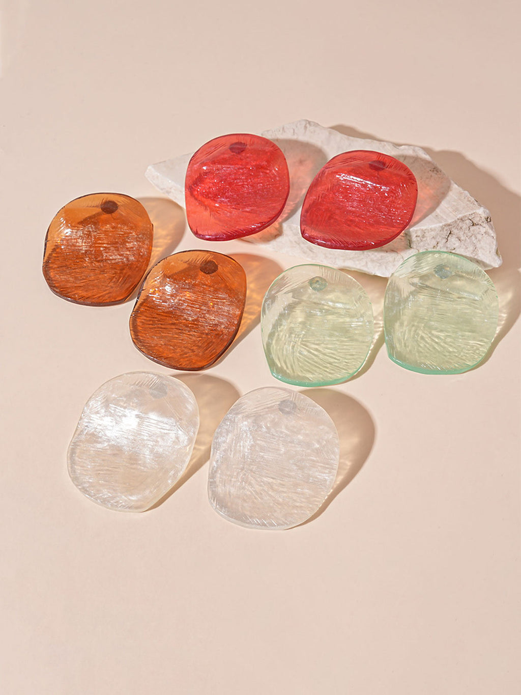 Resin Shrimp Chip Stud Earrings