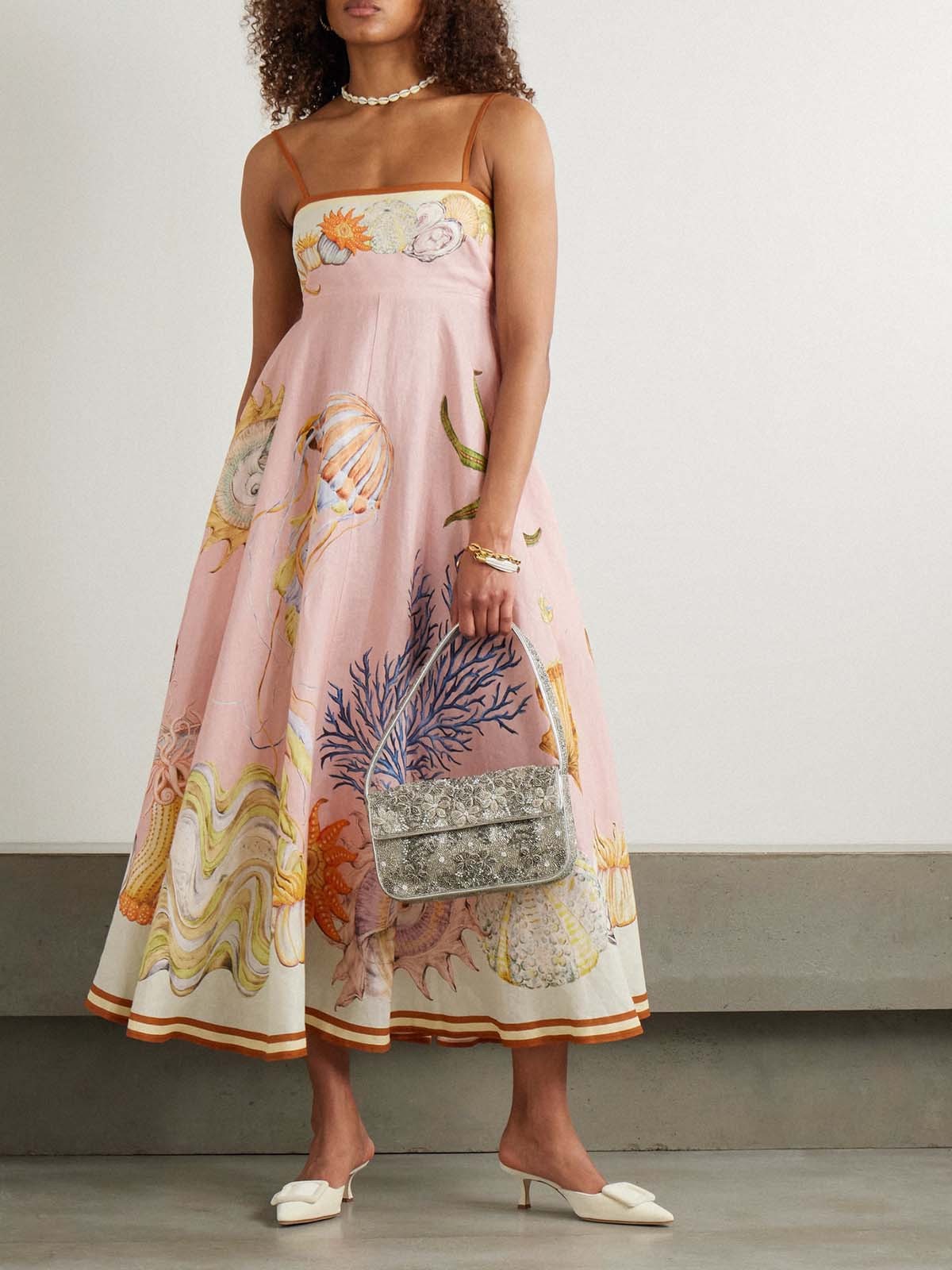 Floral Print Strapless Camisole Dress