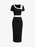 Color Block Sheath Bodycon Dress