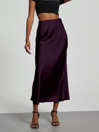 Silky Satin Midi Skirt