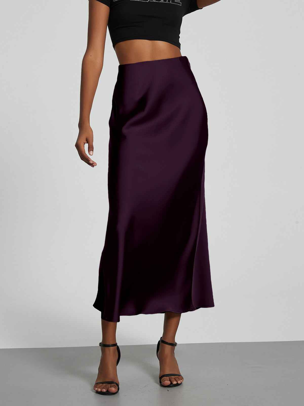 Silky Satin Midi Skirt
