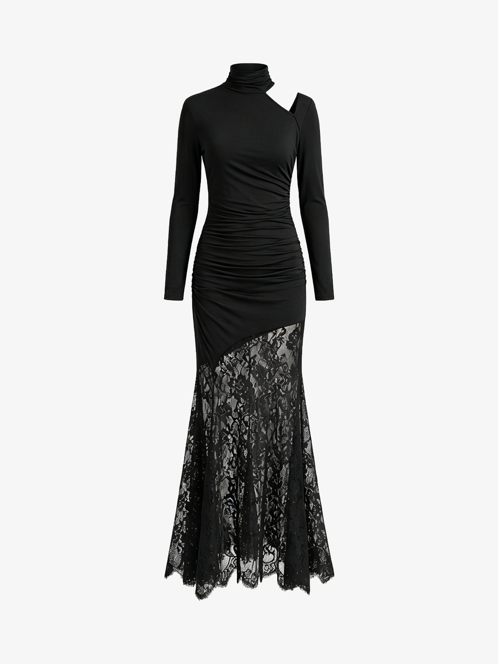 Elegant Lace Patchwork Off-Shoulder Dress