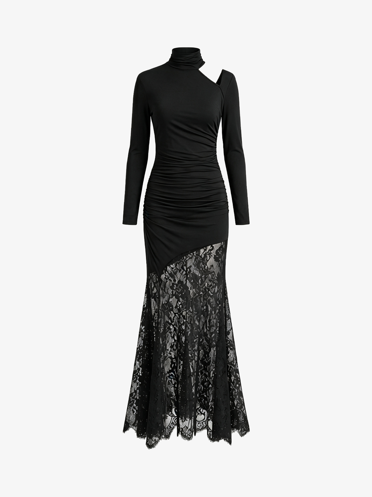 Elegant Lace Patchwork Off-Shoulder Dress