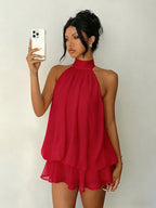 Mini-robe dos nu en mousseline