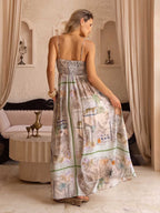 Printed Beaded Maxi Dress