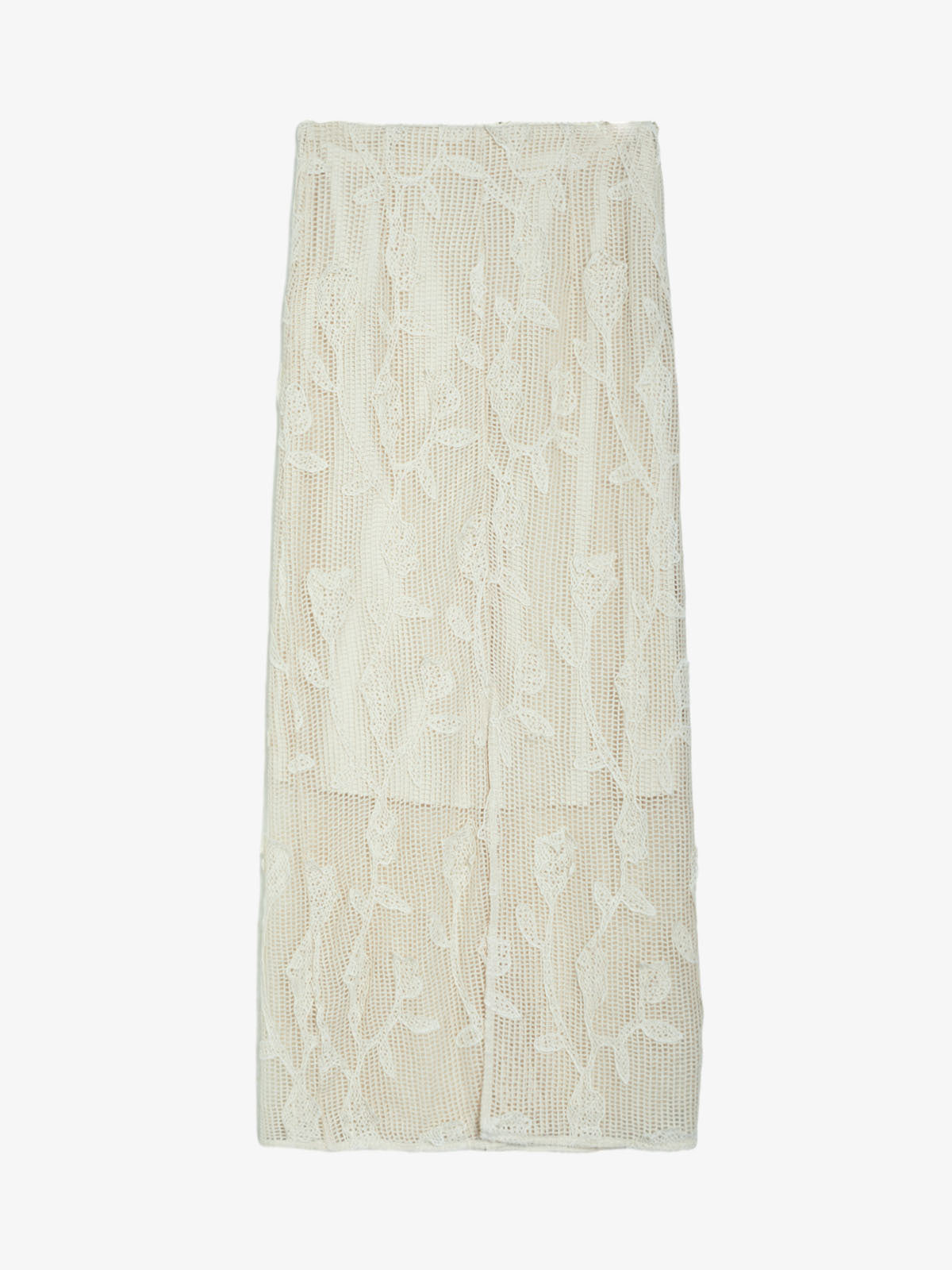 Floral Crochet Knit Midi Skirt